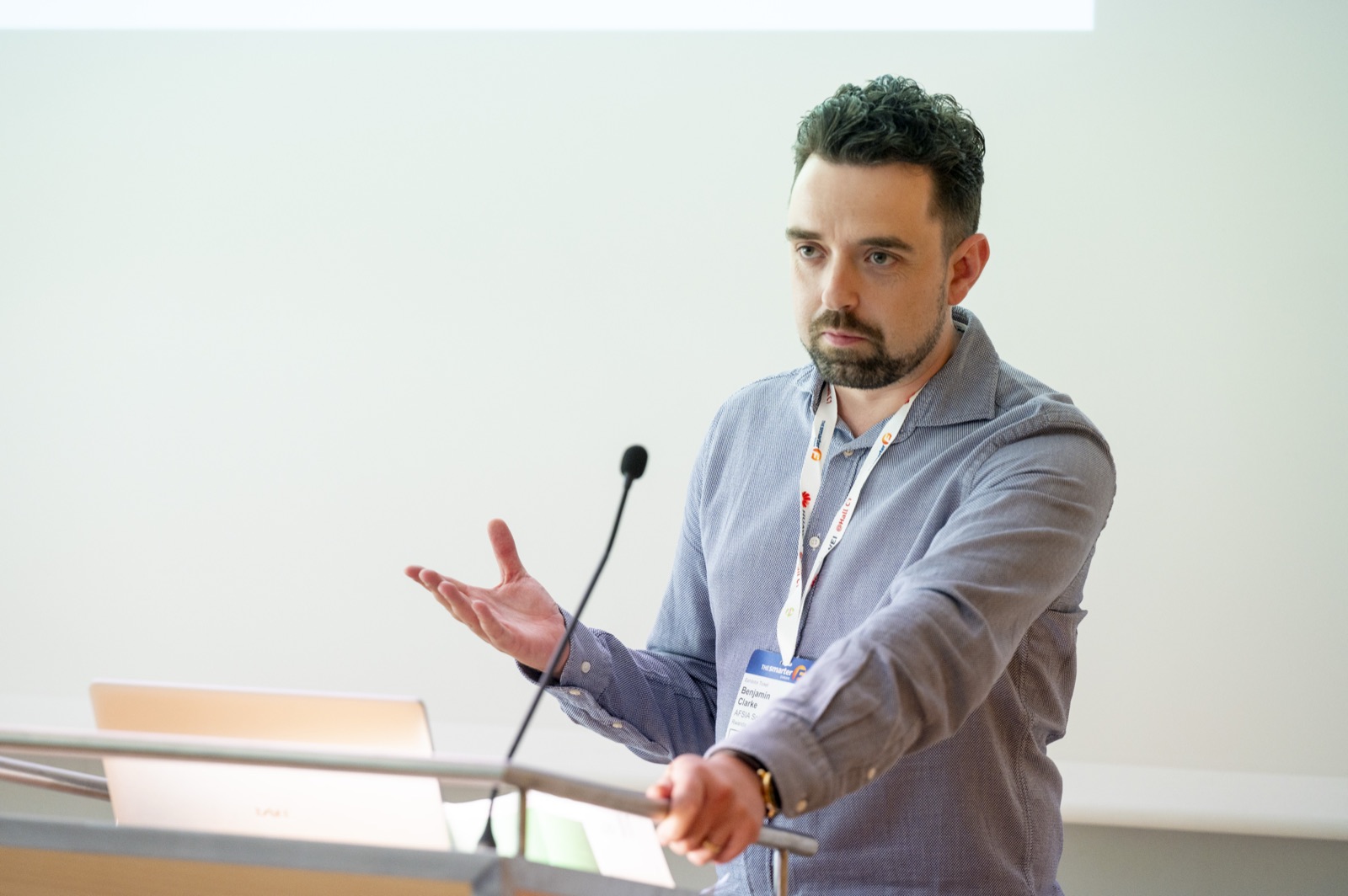 Benjamin Clarke (AFSIA Solar) lors d'Intersolar Europe.